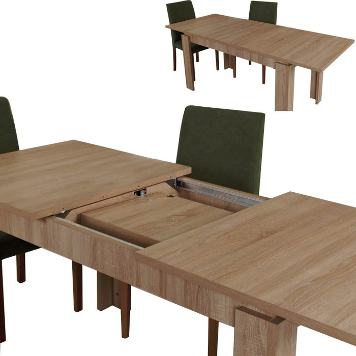 Hanah Home Mesa de Comedor Extensible Roble Claro 150x80cm